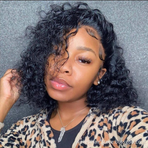 Perruque Pixie Cut Wig Human Hair Curly Bob Short Pixie Cut Lace Wig Bleached Knots Lace Frontal 13x4 Pixie Wig With Baby Hair